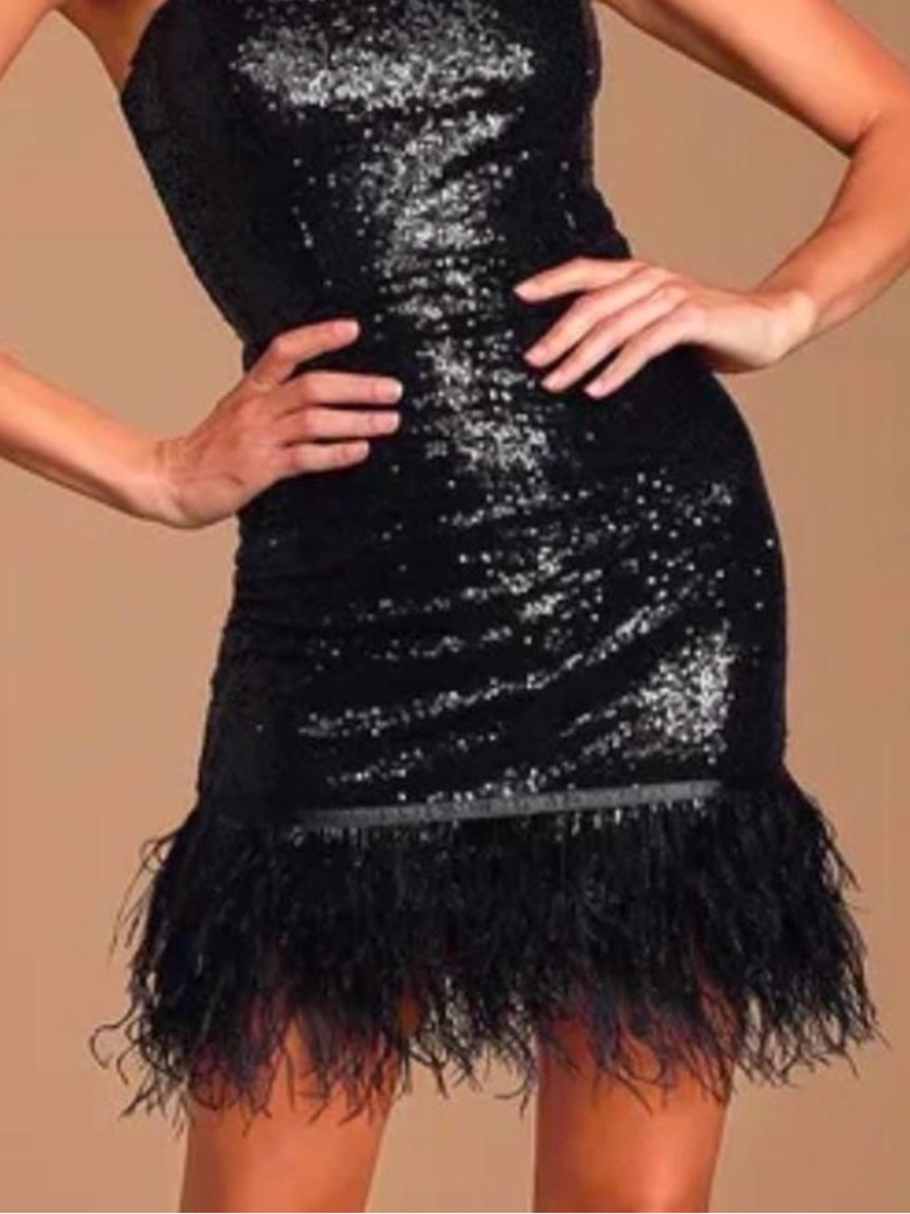 Lulus Black Sequin Fringe Mini Dress - Women's Evening Dress
